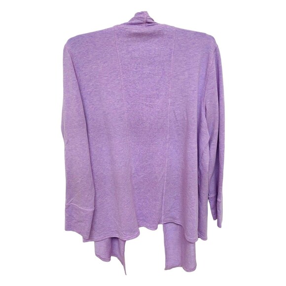 Chico’s Zenergy Cardigan Size 2 (12/14) Lavender Rib Mix Drape Open Sweater NWT - Picture 4 of 11